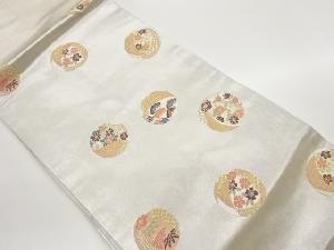 引箔毬に松竹梅・花々模様織出し名古屋帯